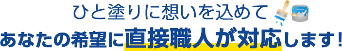 ひと塗りに想いを込めて　あなたの希望に直接職人が対応します！